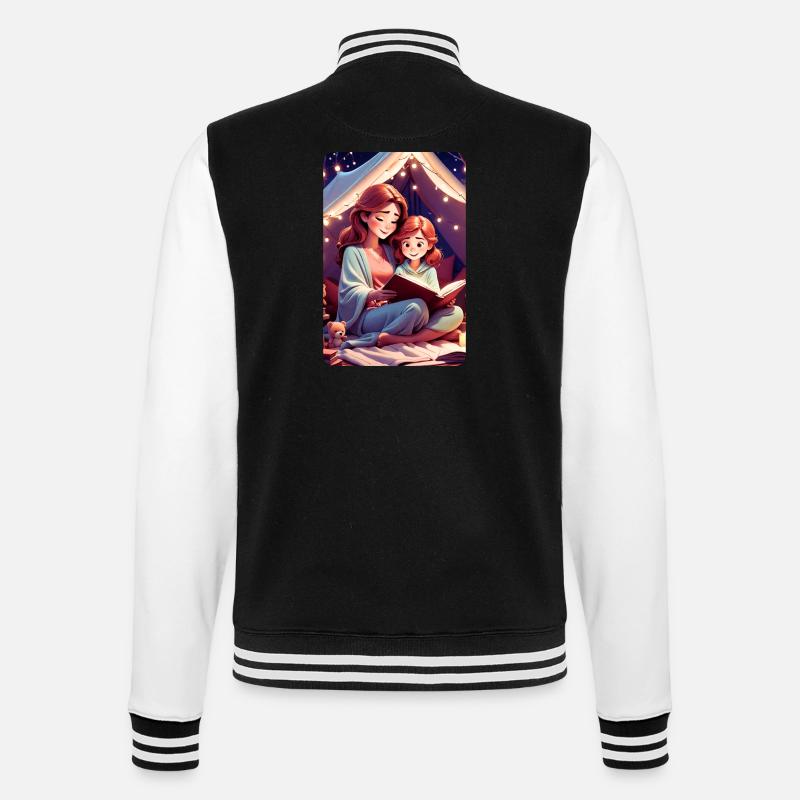personalisiertes Design-Muttergeschenk - College-Sweatjacke - Schwarz/Weiß