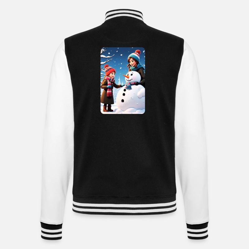personalisiertes Design-Muttergeschenk - College-Sweatjacke - Schwarz/Weiß