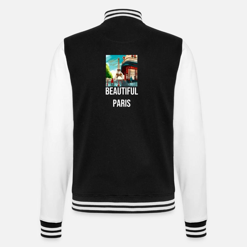 Beautiful Paris - das wunderschöne Paris - College-Sweatjacke - Schwarz/Weiß