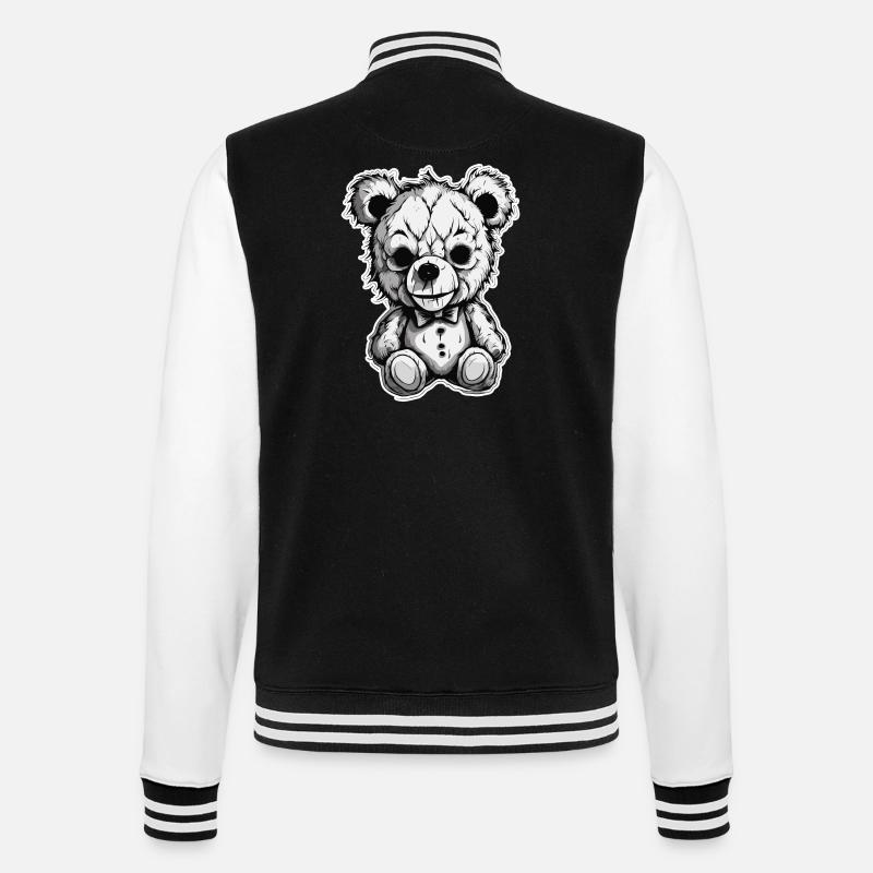 Teddybär / Kuscheltier / Stofftier / Geschenkidee - College-Sweatjacke - Schwarz/Weiß