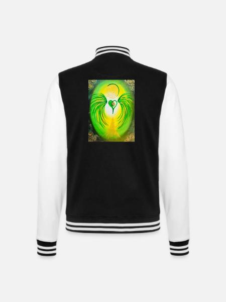 Herzengel "Auflösung der Systeme der Dunkelmächte" - College-Sweatjacke - Schwarz/Weiß