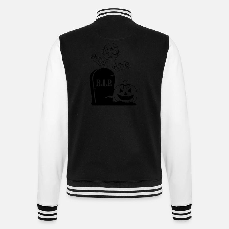 rip pumpkin zombie - College-Sweatjacke - Schwarz/Weiß