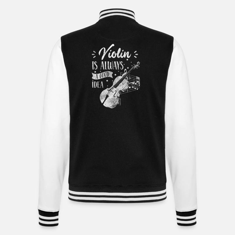 Violin Concert String Instrument Student - College Sweat Jacket - black/white