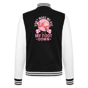 Ne me forcez pas à poser mon pied Flamingo Pink Bird - Veste Teddy - noir/blanc - Dos - Marisol (170cm)