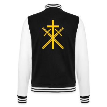Kreuz und Schwerter - College-Sweatjacke - Schwarz/Weiß - Hinten - Marisol (170cm)