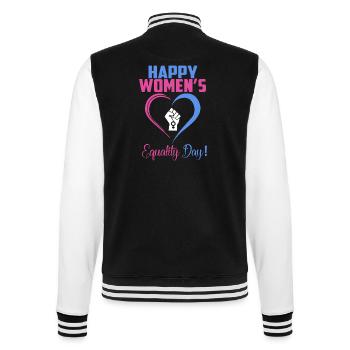Happy Women's Equality Day - College Sweat Jacket - black/white - Back - Marisol (170cm)