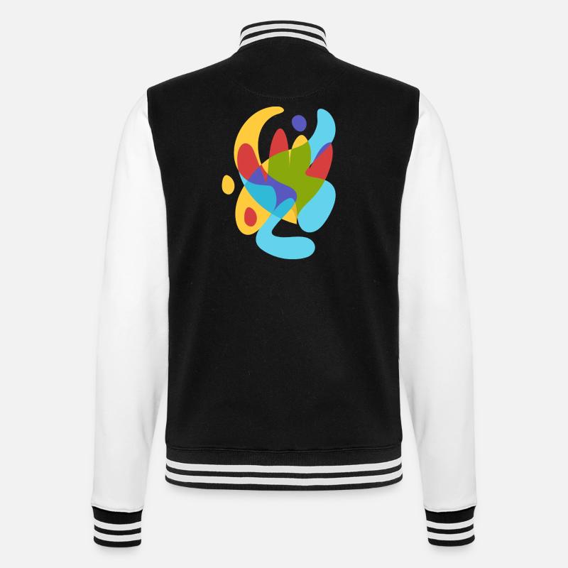 abstract summer tropical flora - College Sweat Jacket - black/white