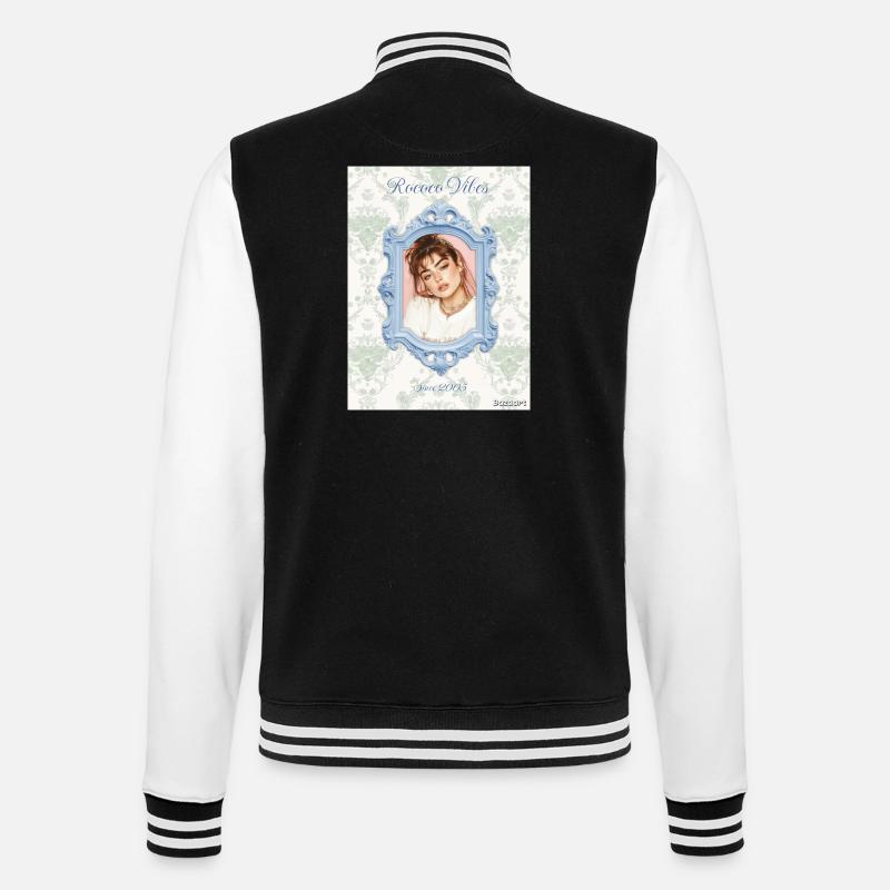 Picture frame light blue - College Sweat Jacket - black/white