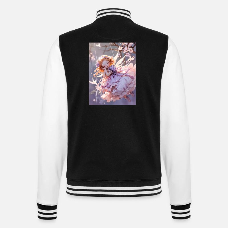 Der schlummernde Cherub - College-Sweatjacke - Schwarz/Weiß