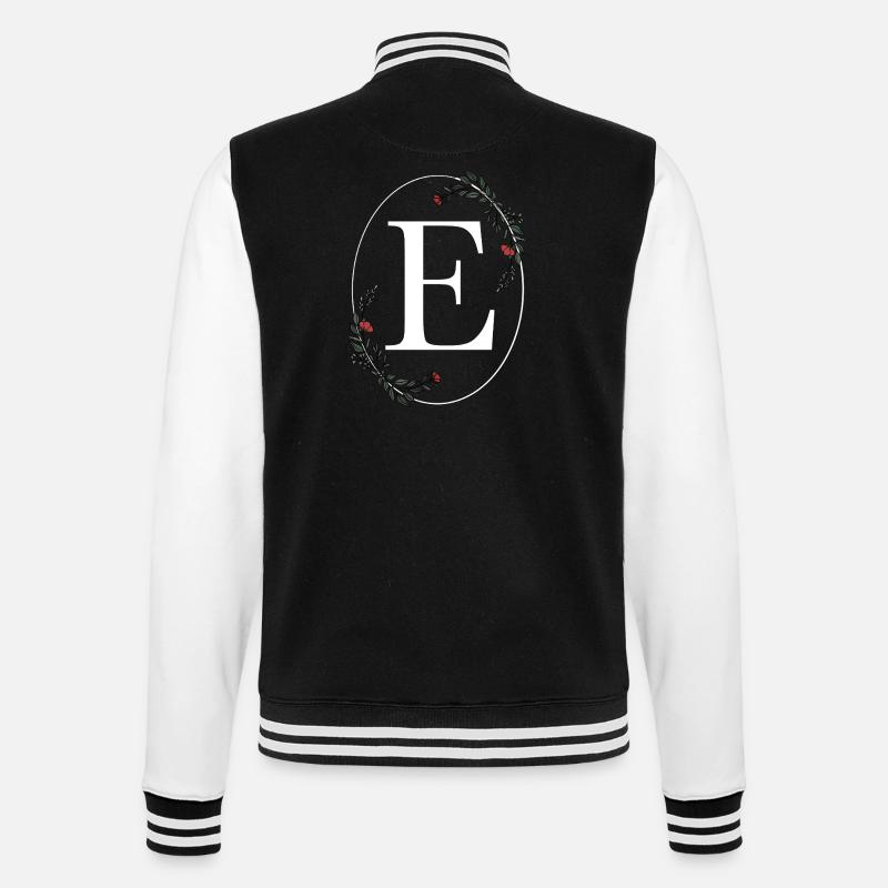 Letter E - College Sweat Jacket - black/white