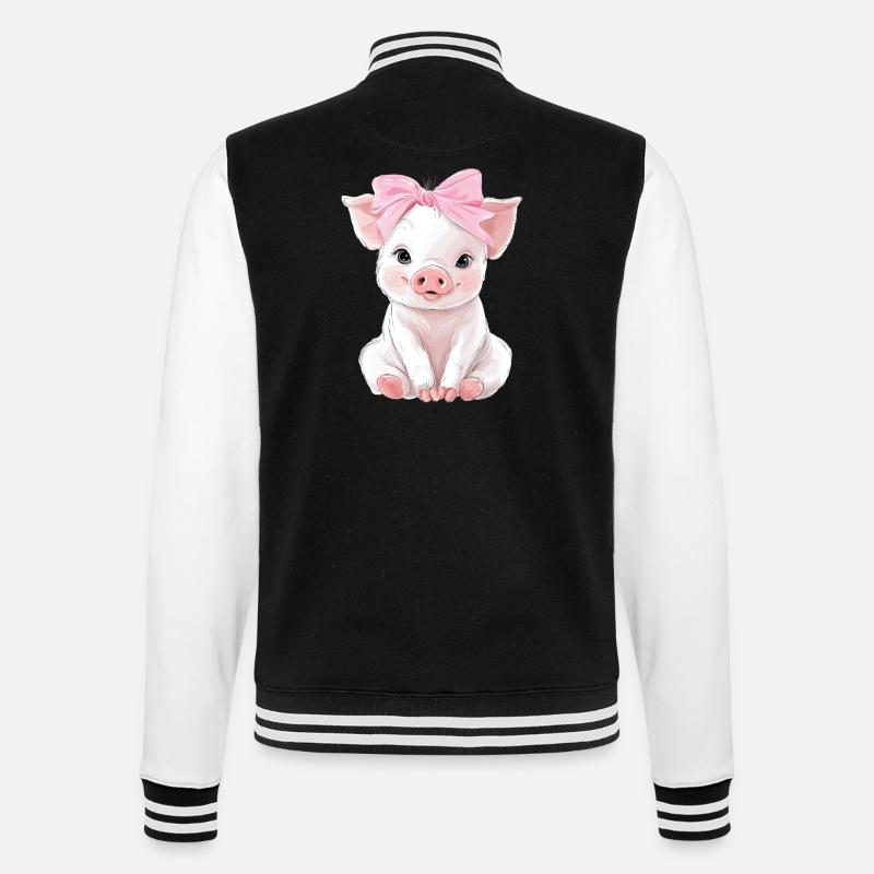 Mignon bébé cochon noeud - Veste Teddy - noir/blanc
