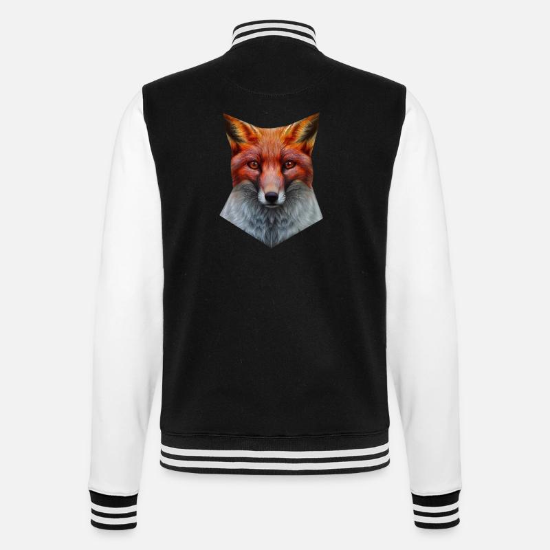 Fox's Head - College Sweat Jacket - black/white