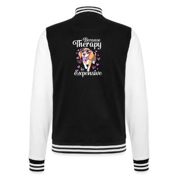 Therapy dog - College Sweat Jacket - black/white - Back - Marisol (170cm)