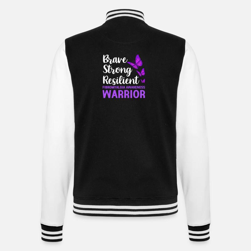 Fibromyalgie Fibro - College-Sweatjacke - Schwarz/Weiß