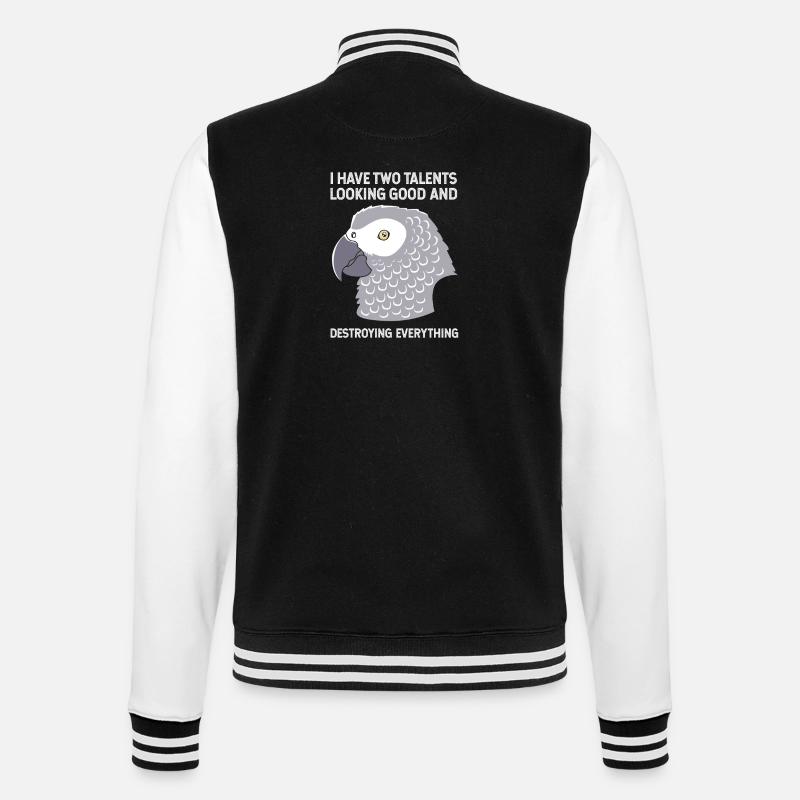Perroquet Gris - Veste Teddy - noir/blanc