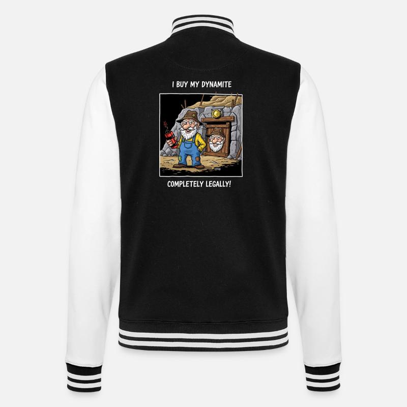 Dynamit-Miner ! - College-Sweatjacke - Schwarz/Weiß
