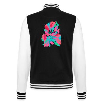 Tropical watercolor in vibrant hues - College Sweat Jacket - black/white - Back - Marisol (170cm)
