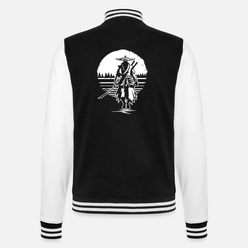 Samurai before sunset - College Sweat Jacket - black/white