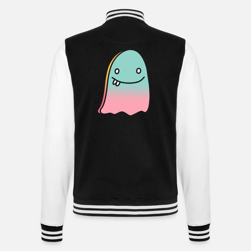 Ghost doodle gradient - College Sweat Jacket - black/white