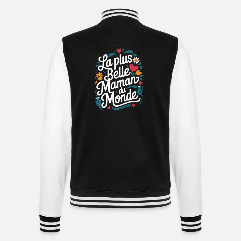 Die schönste Mama der Welt - College-Sweatjacke - Schwarz/Weiß