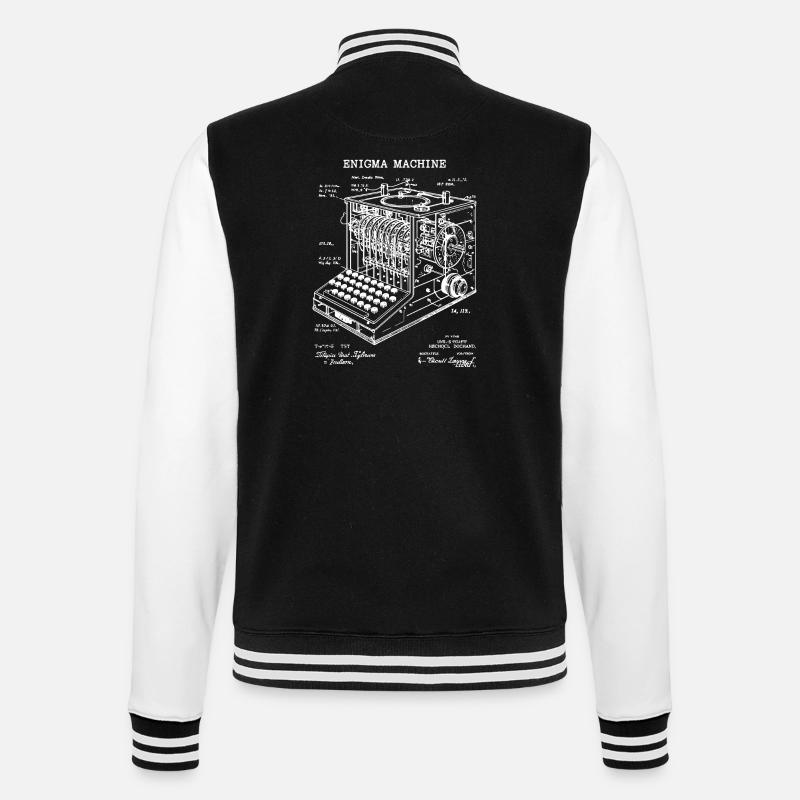 Plan de la machine Enigma - Veste Teddy - noir/blanc