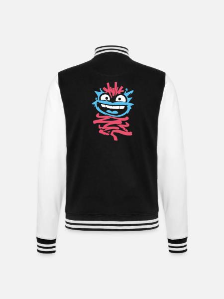 Little Monsters: Punk Monkey with Wink - College Sweat Jacket - black/white