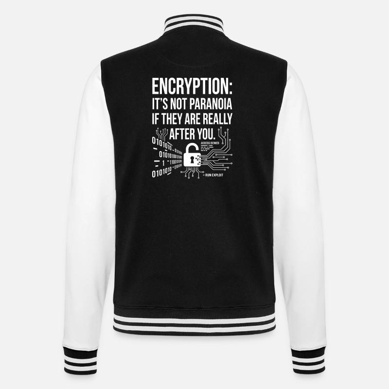 Encryption Paranoia Design - College Sweat Jacket - black/white