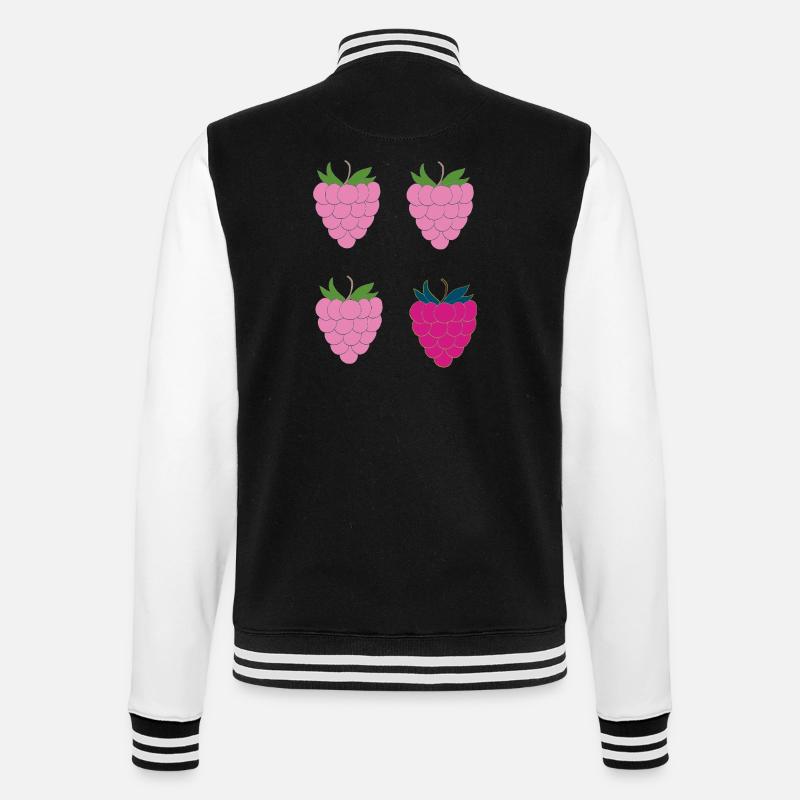 Double Raspberry Pop Art - College Sweat Jacket - black/white