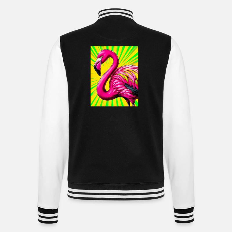 flamingo - College Sweat Jacket - black/white