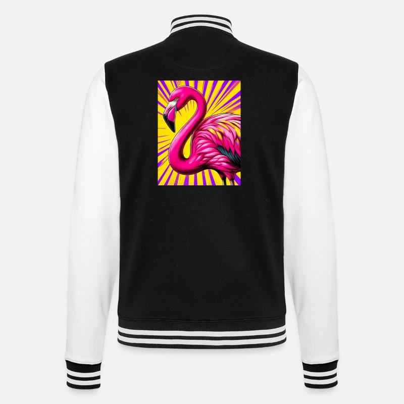 flamingo - College Sweat Jacket - black/white