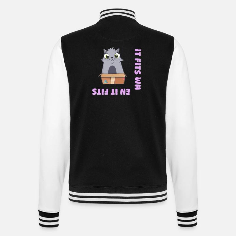 It fits when it fits - College Sweat Jacket - black/white