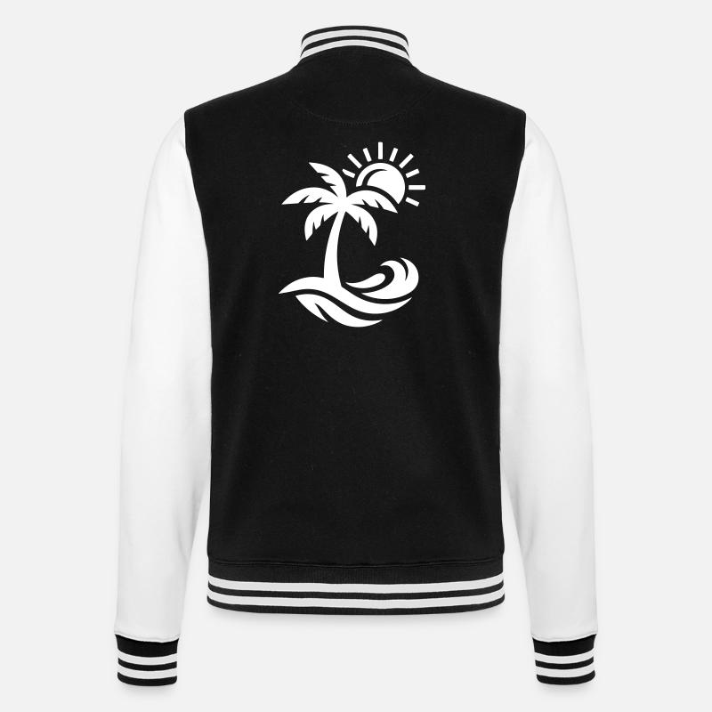 Océan Palm Tree Beach - Veste Teddy - noir/blanc