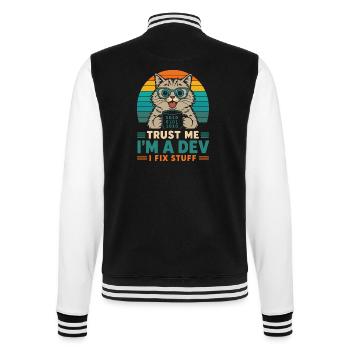 Croyez-moi, je suis développeur – programmeur chat - Veste Teddy - noir/blanc - Dos - Marisol (170cm)