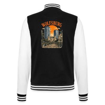 Vintage Wolfsburg Skyline historisches Wolfsburg - College-Sweatjacke - Schwarz/Weiß - Hinten - Marisol (170cm)