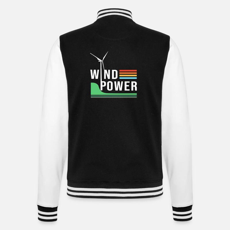 Windrad Windenergie Windkraft - College-Sweatjacke - Schwarz/Weiß