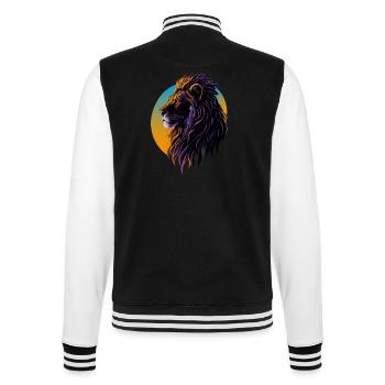 Majestic lion at sunset - College Sweat Jacket - black/white - Back - Marisol (170cm)