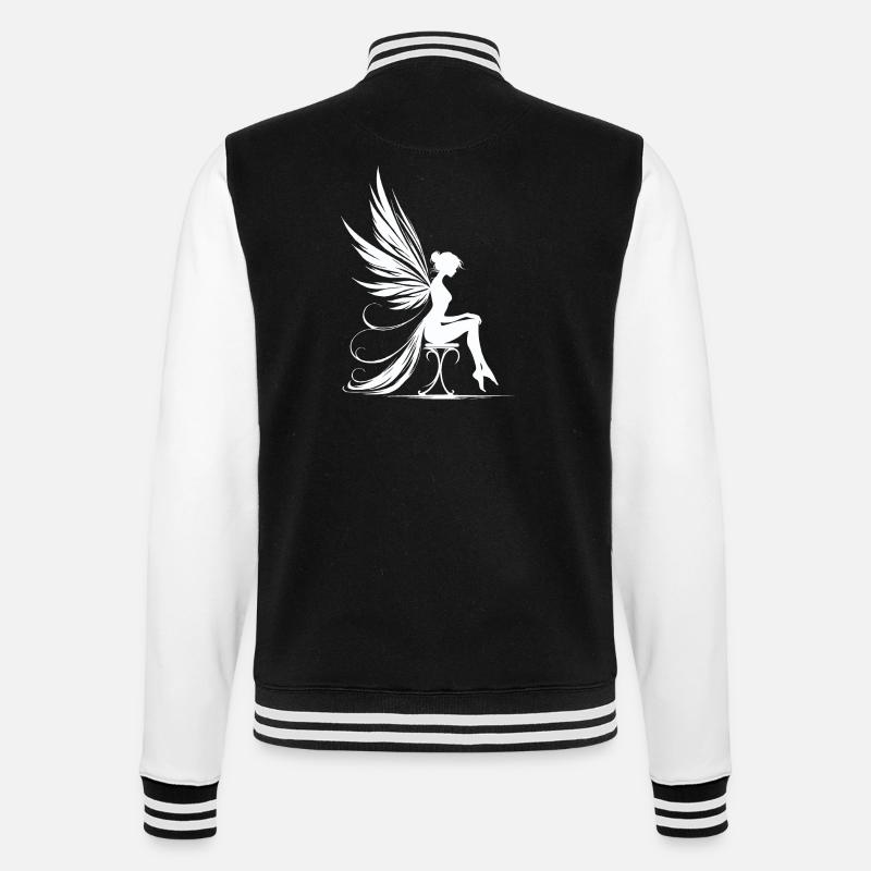 Thought wings in the moonlight - College Sweat Jacket - black/white