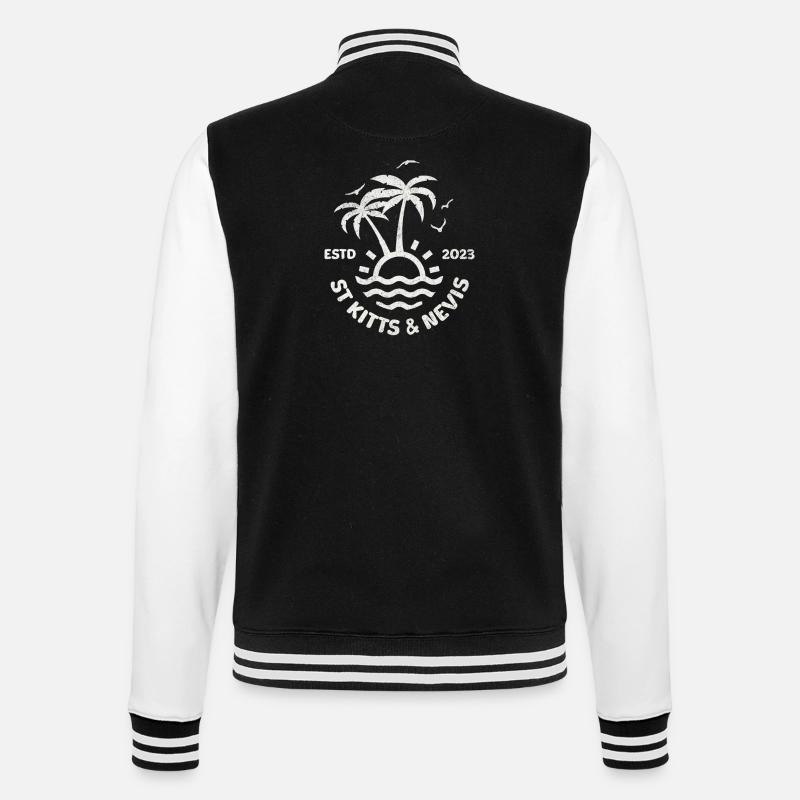 St Kitts and Nevis - College Sweat Jacket - black/white