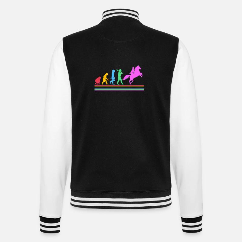 Pferderennen Evolution - College-Sweatjacke - Schwarz/Weiß
