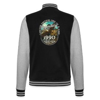 Legendary since 1990 - College Sweat Jacket - black/heather grey - Back - Marisol (170cm)