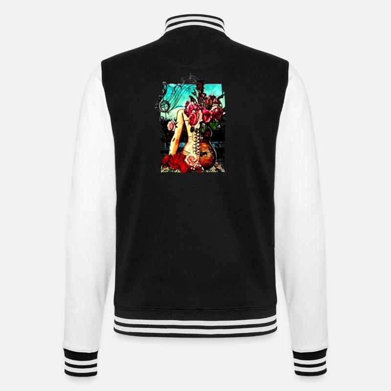 Gitarre Hüften - College-Sweatjacke - Schwarz/Weiß