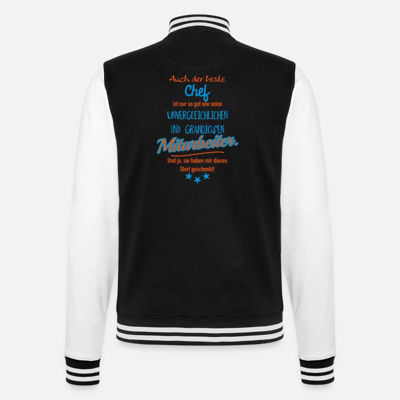 bester Chef grandiose Mitarbeiter - College-Sweatjacke - Schwarz/Weiß