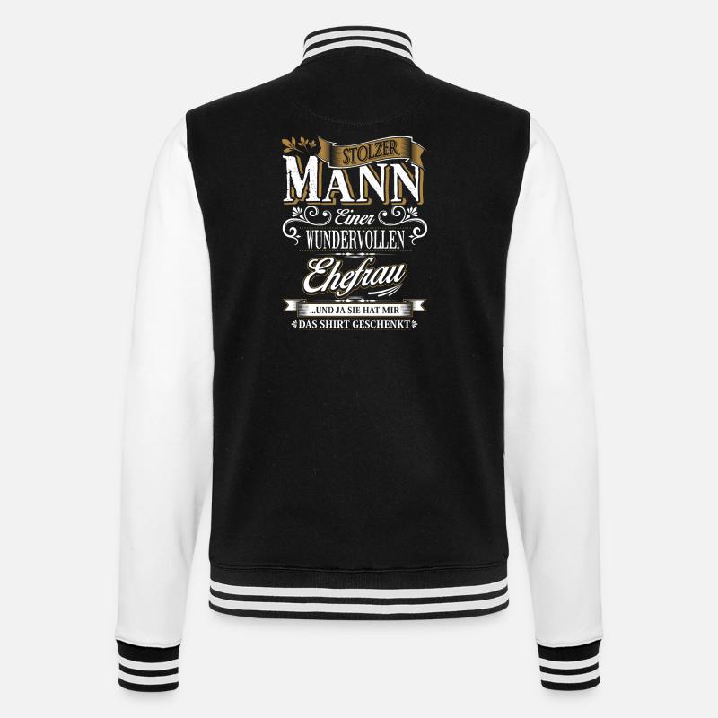 Ehemann Ehe verheiratet Ehebund Beziehung - College-Sweatjacke - Schwarz/Weiß