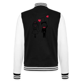 ehepaar_001 - College-Sweatjacke - Schwarz/Weiß - Hinten - Marisol (170cm)