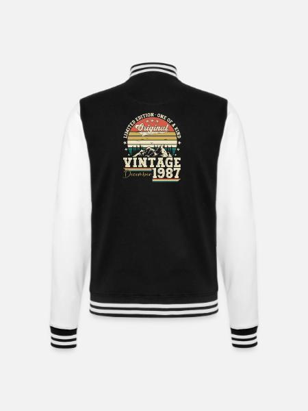 Original Dezember 1987 35. Geburtstag Geschenk - College-Sweatjacke - Schwarz/Weiß