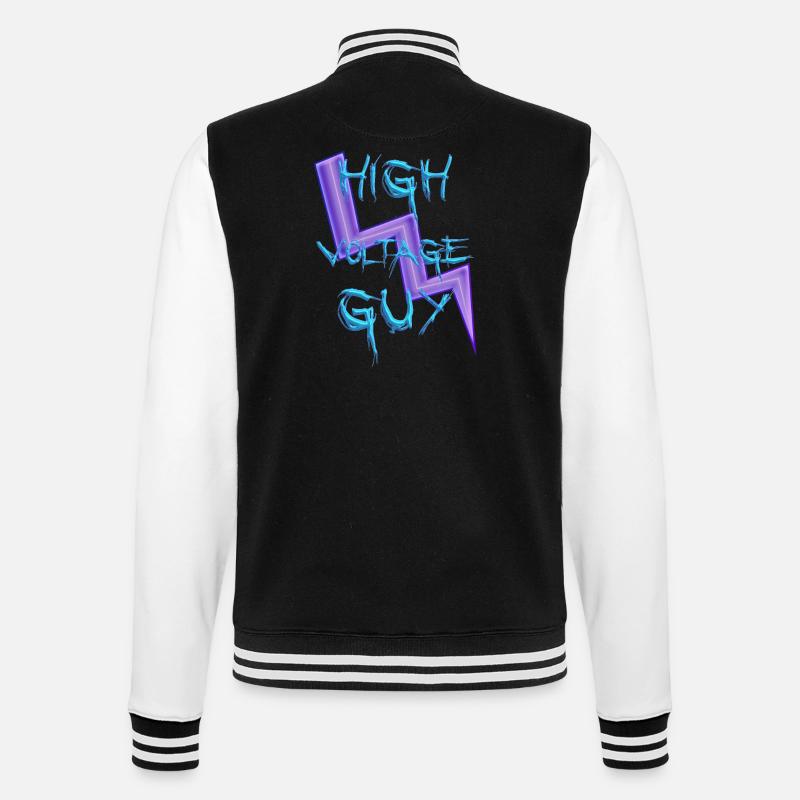 High Voltage Boy - College Sweat Jacket - black/white