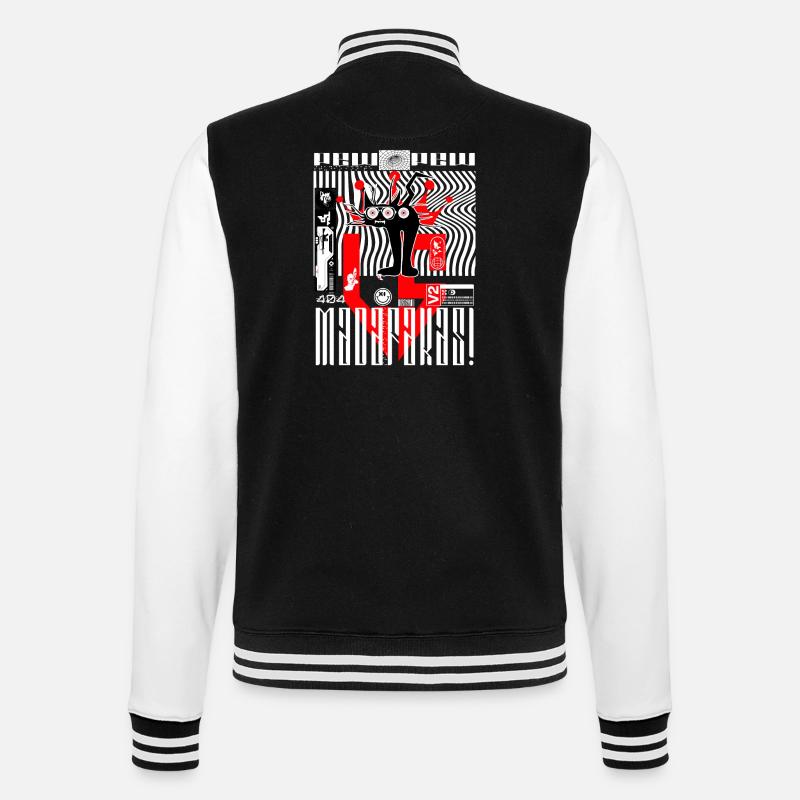 Cat with three eyes - College Sweat Jacket - black/white