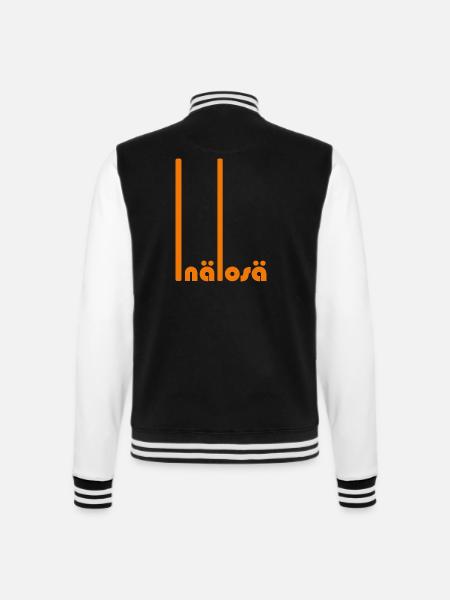 inälosä - reinhören.Auf das Bauchgefühl hören. - College-Sweatjacke - Schwarz/Weiß