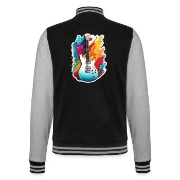 Rock n roll / Guitare / Musique / Instrument - Veste Teddy - noir/gris chiné - Dos - Marisol (170cm)