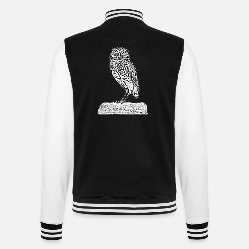 Die Eule - College-Sweatjacke - Schwarz/Weiß